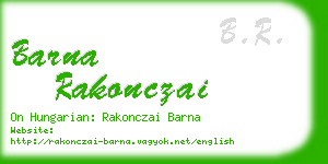 barna rakonczai business card